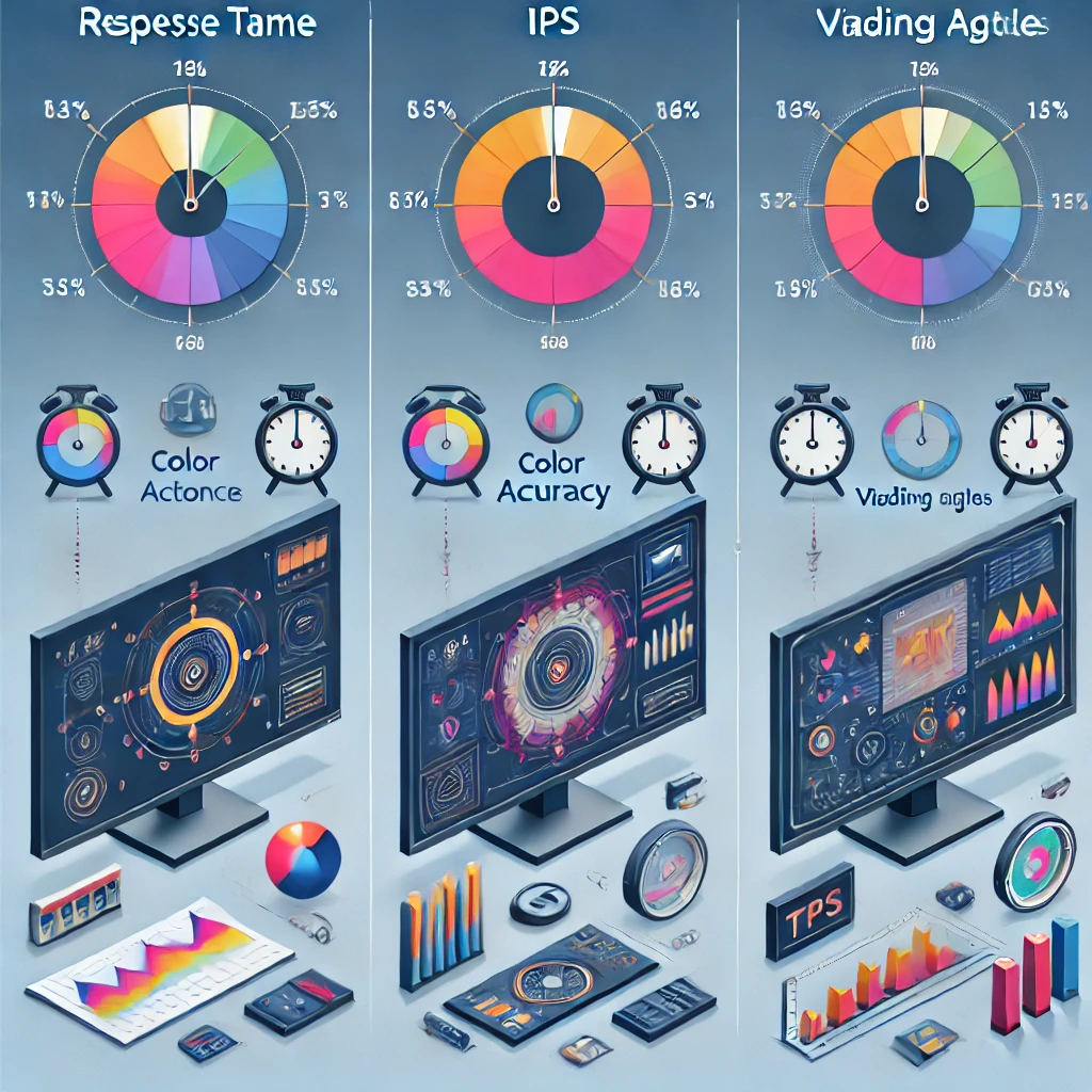 DALL·E 2025 03 12 16.06.49 An infographic displaying the differences between TN IPS and VA monitor panels highlighting their key strengths such as response time color accura