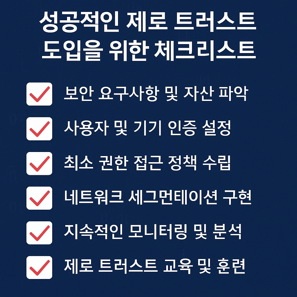 성공적인 제로 트러스트 도입을 위한 체크리스트