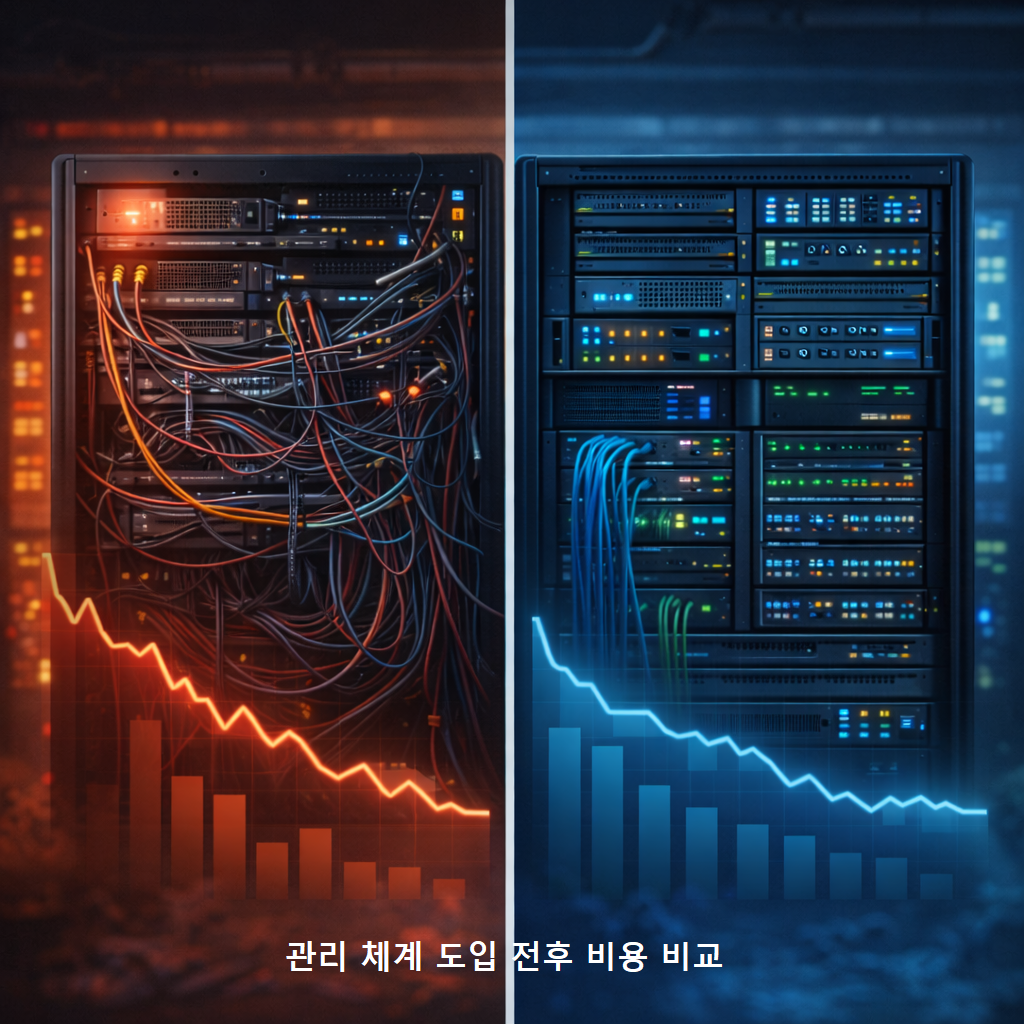 관리 체계 도입 전후 비용 비교 1