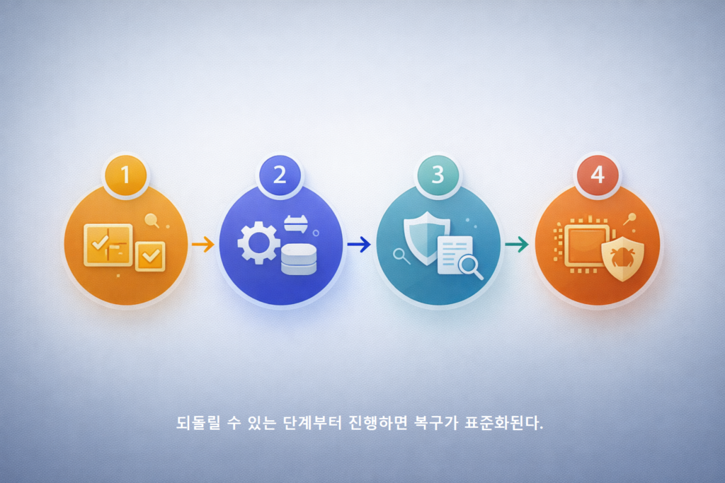 되돌릴 수 있는 단계부터 진행하면 복구가 표준화된다 1