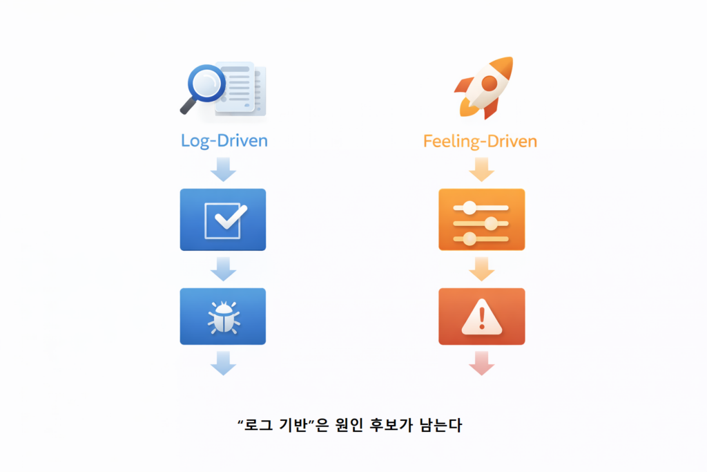 로그 기반은 원인 후보가 남는다 1