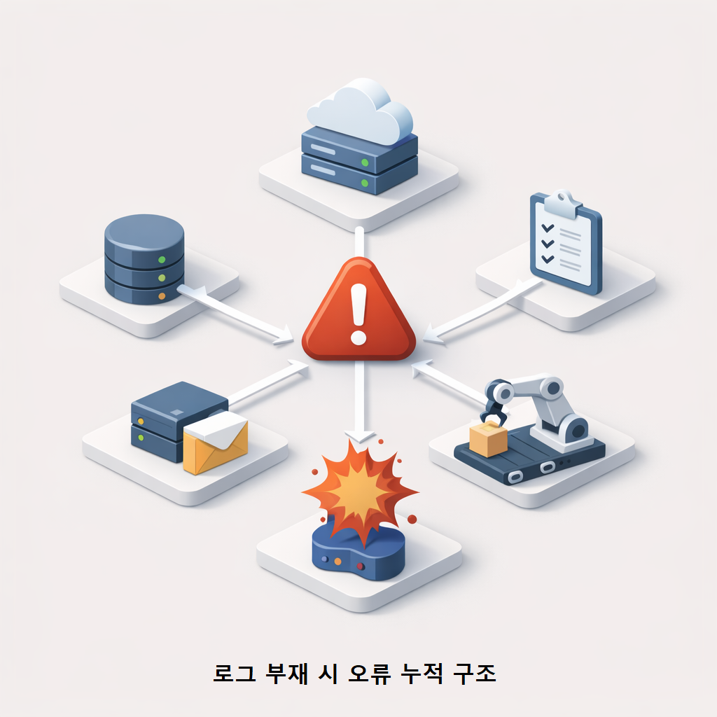 로그 부재 시 오류 누적 구조 1
