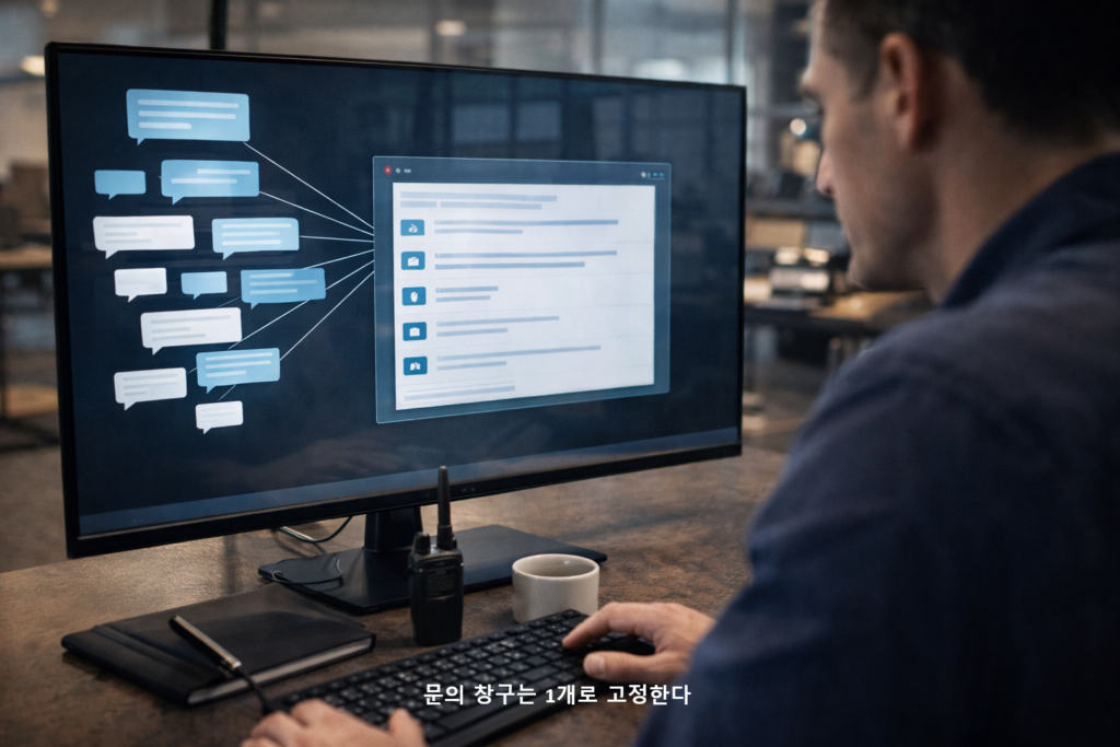 문의 창구는 1개로 고정한다 1