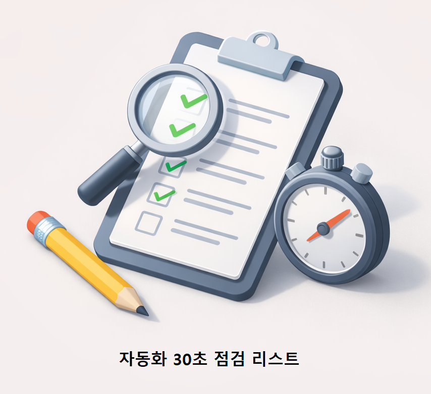 자동화 30초 점검 리스트 1
