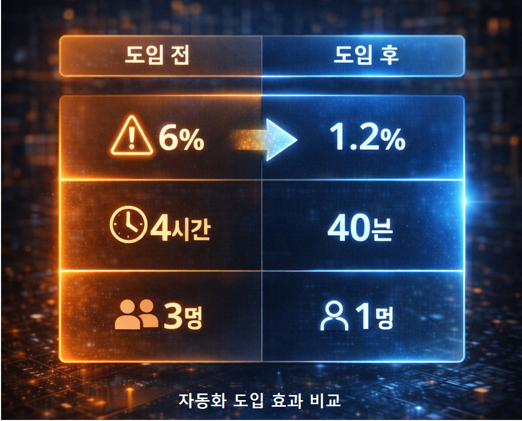 자동화 도입 효과 비교 1