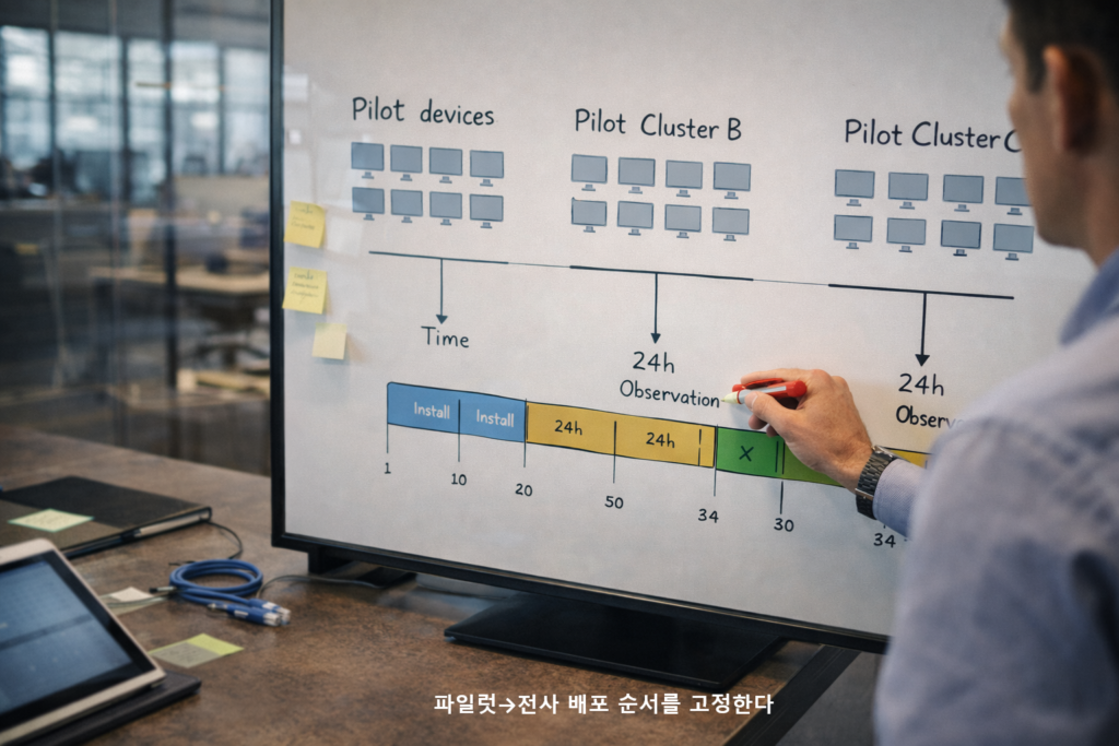 파일럿→전사 배포 순서를 고정한다 1