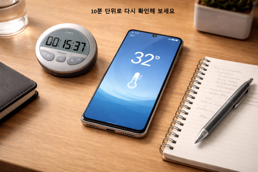 10분 단위로 다시 확인해 보세요
