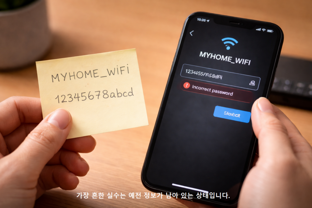가장 흔한 실수는 예전 정보가 남아 있는 상태입니다