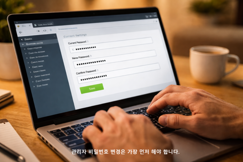 관리자 비밀번호 변경은 가장 먼저 해야 합니다