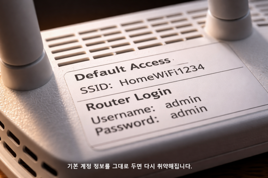 기본 계정 정보를 그대로 두면 다시 취약해집니다