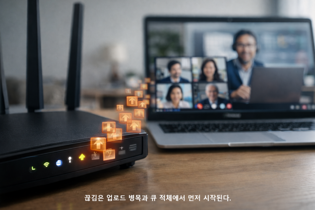 끊김은 업로드 병목과 큐 적체에서 먼저 시작된다