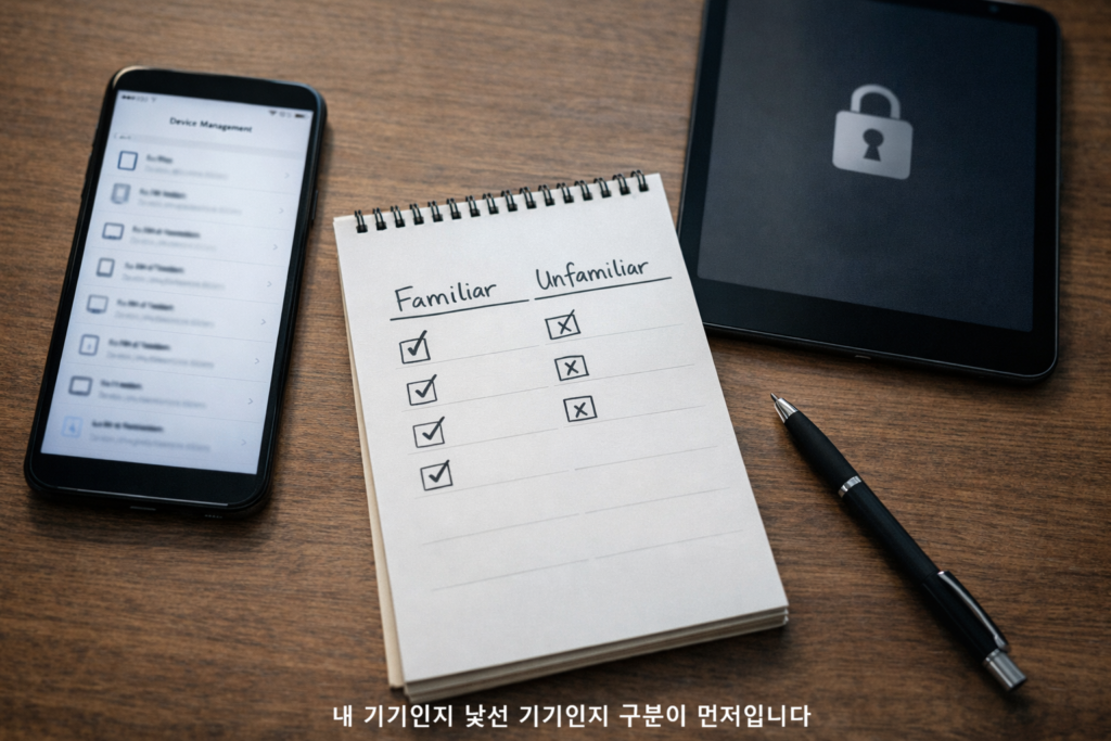 내 기기인지 낯선 기기인지 구분이 먼저입니다