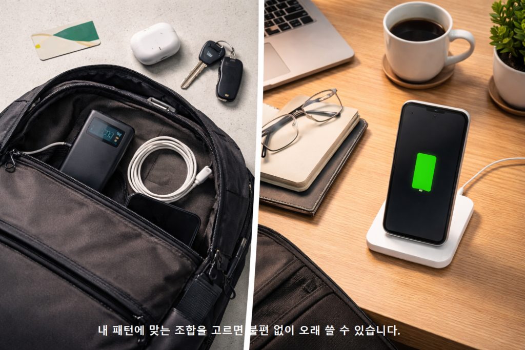 내 패턴에 맞는 조합을 고르면 불편 없이 오래 쓸 수 있습니다
