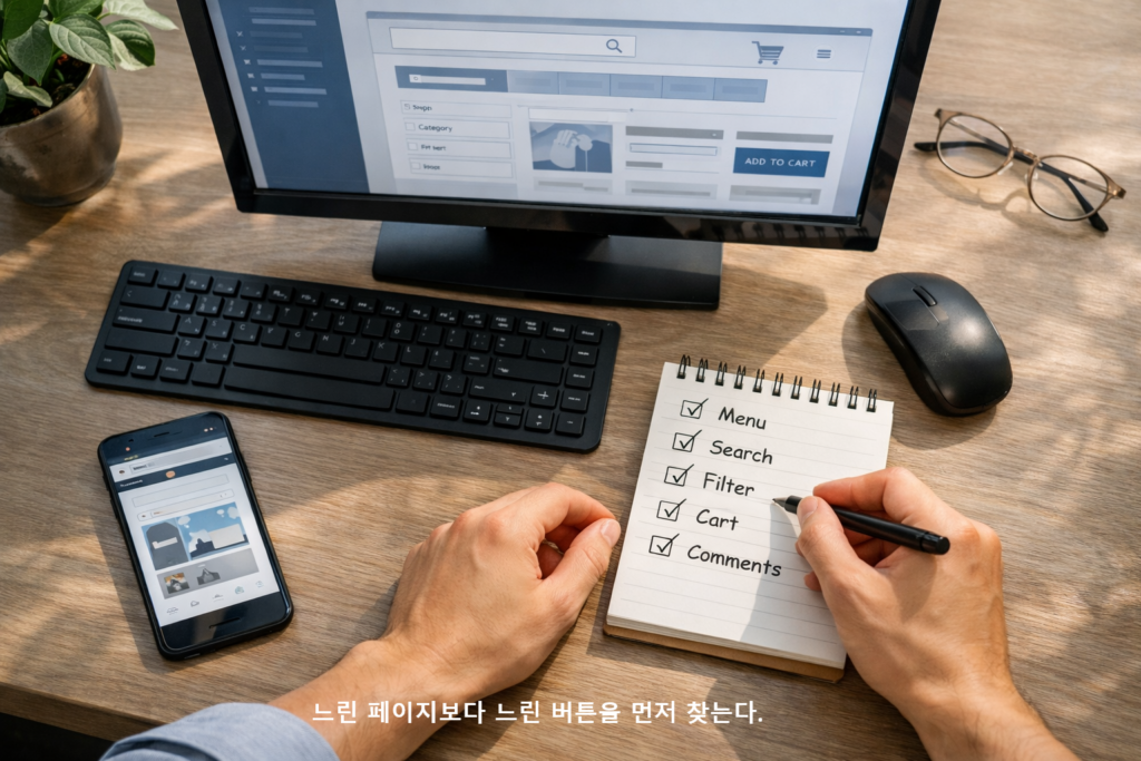 느린 페이지보다 느린 버튼을 먼저 찾는다