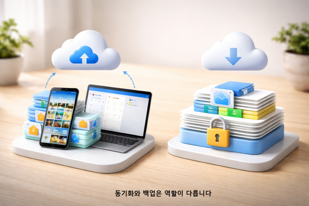 동기화와 백업은 역할이 다릅니다