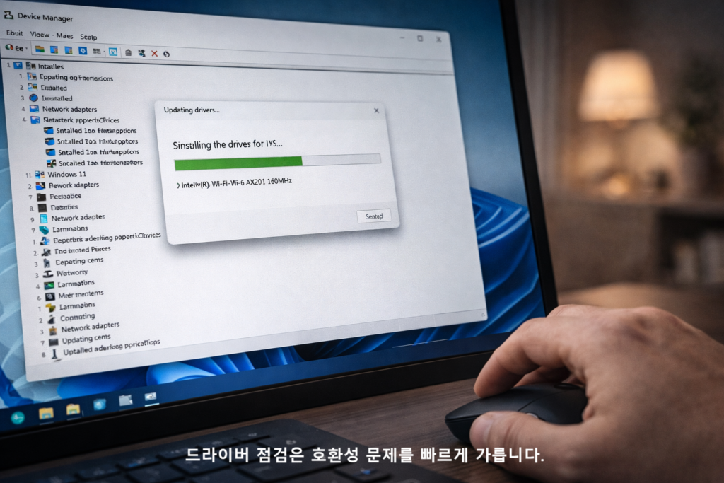 드라이버 점검은 호환성 문제를 빠르게 가릅니다