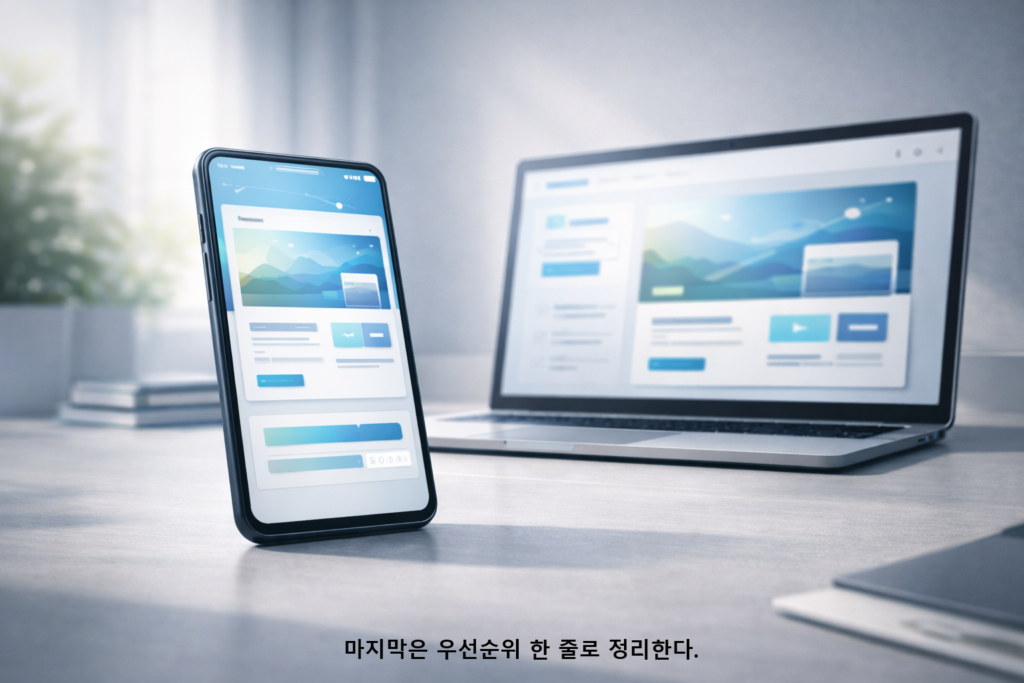 마지막은 우선순위 한 줄로 정리한다