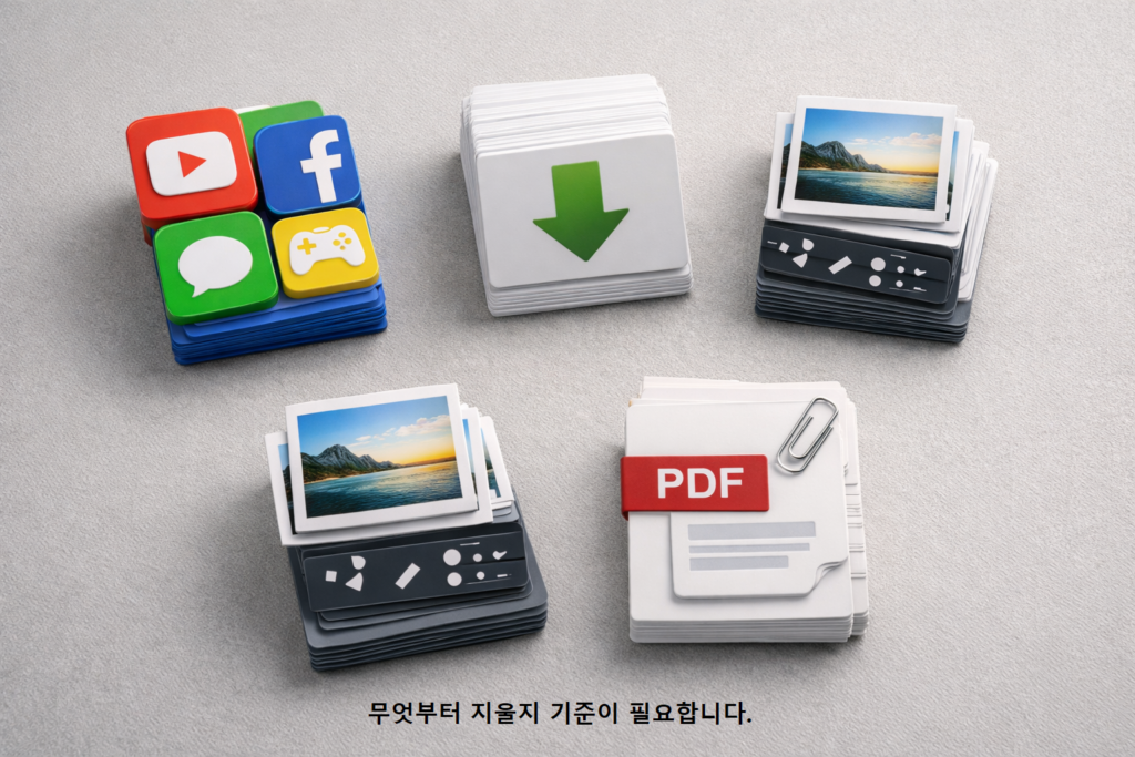 무엇부터 지울지 기준이 필요합니다