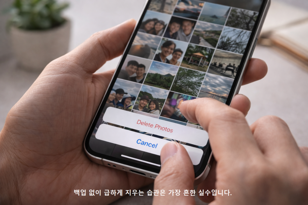 백업 없이 급하게 지우는 습관은 가장 흔한 실수입니다
