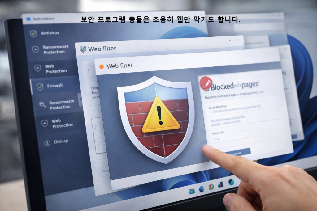 보안 프로그램 충돌은 조용히 웹만 막기도 합니다 1