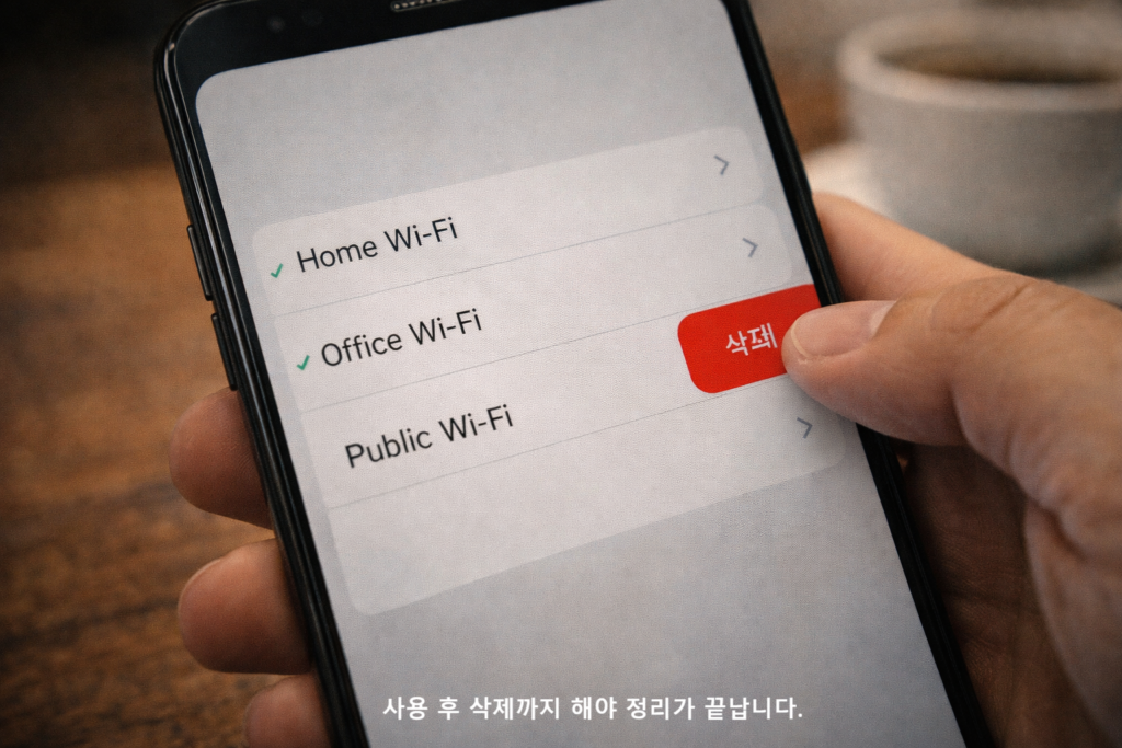 사용 후 삭제까지 해야 정리가 끝납니다