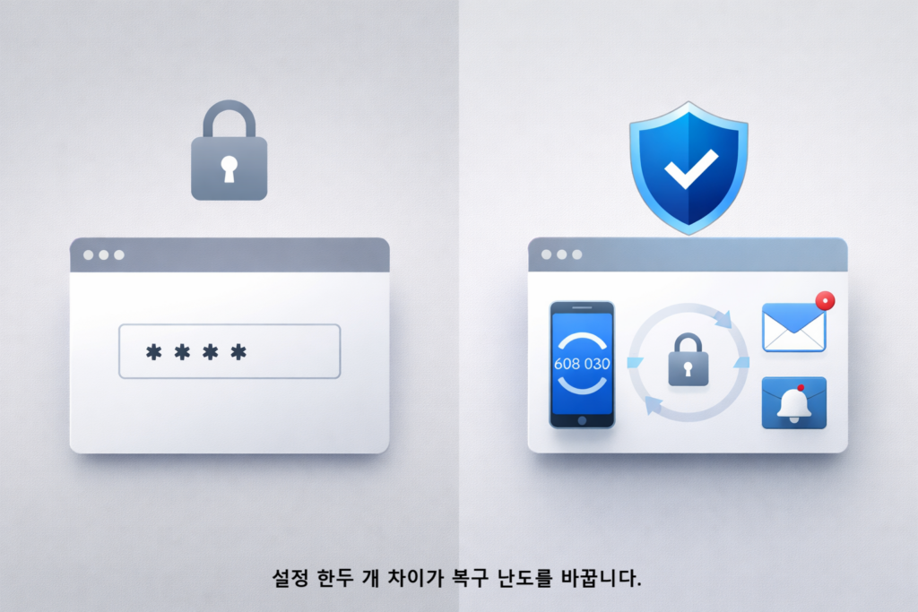 설정 한두 개 차이가 복구 난도를 바꿉니다