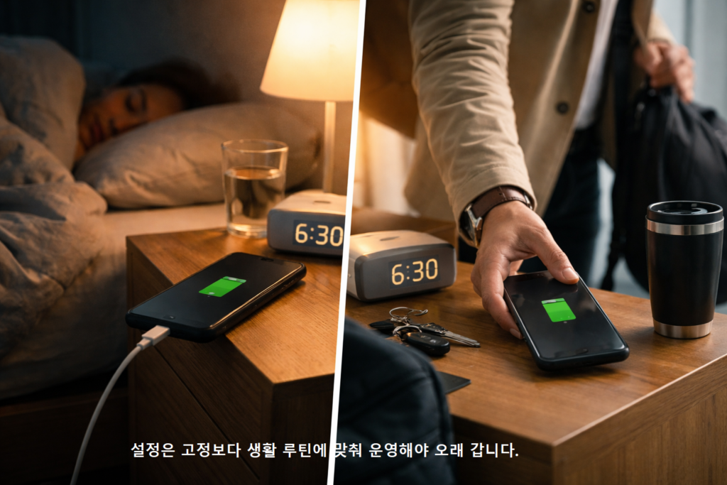 설정은 고정보다 생활 루틴에 맞춰 운영해야 오래 갑니다