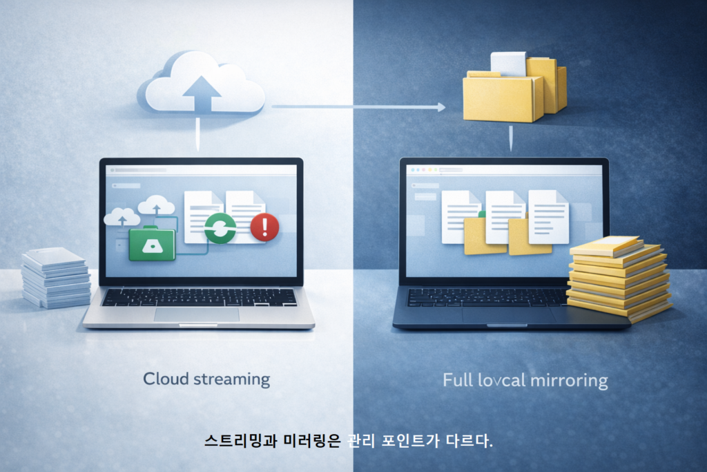 스트리밍과 미러링은 관리 포인트가 다르다 1