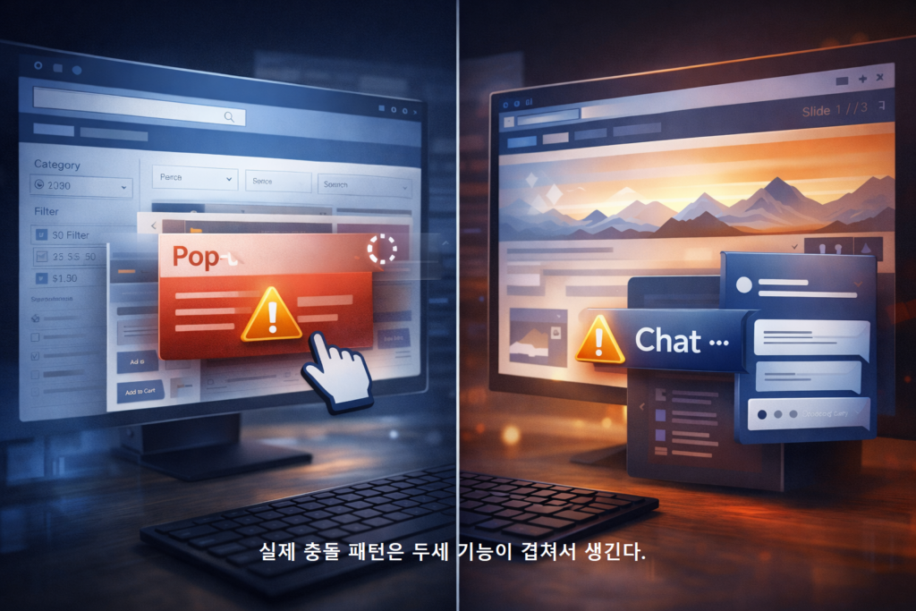 실제 충돌 패턴은 두세 기능이 겹쳐서 생긴다
