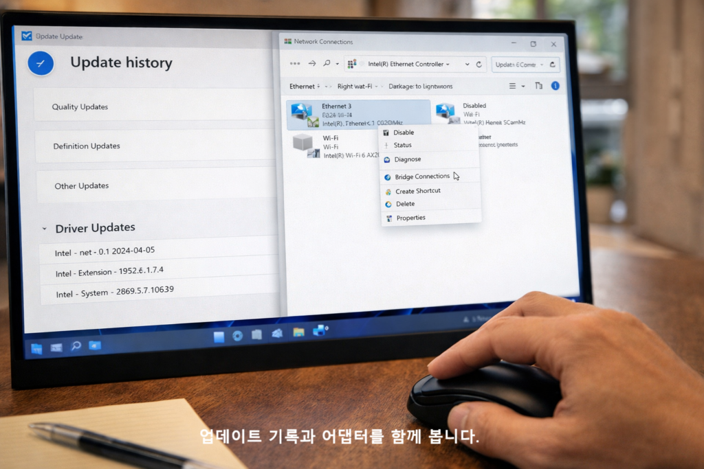 업데이트 기록과 어댑터를 함께 봅니다
