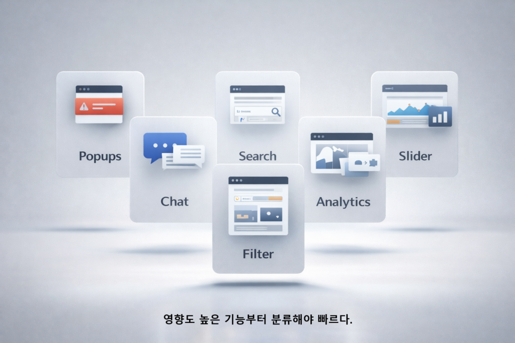 영향도 높은 기능부터 분류해야 빠르다