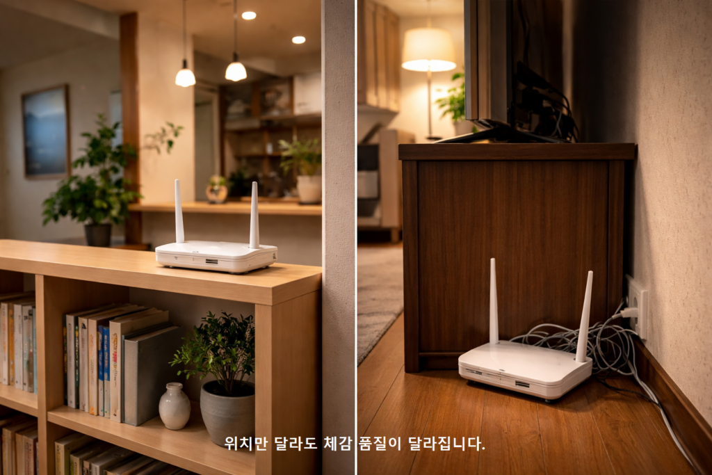 위치만 달라도 체감 품질이 달라집니다