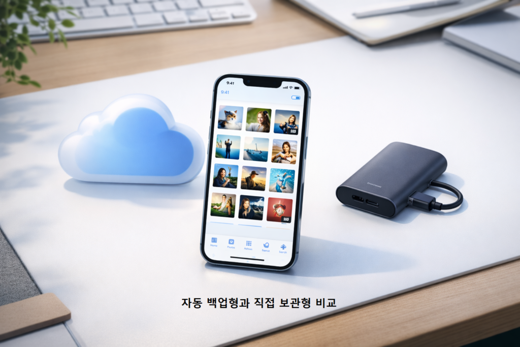 자동 백업형과 직접 보관형 비교 1