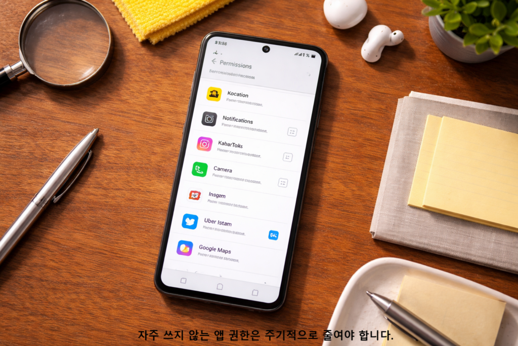 자주 쓰지 않는 앱 권한은 주기적으로 줄여야 합니다