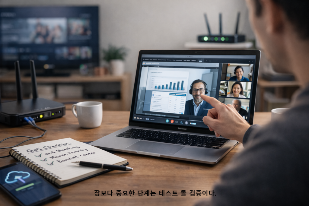 장보다 중요한 단계는 테스트 콜 검증이다