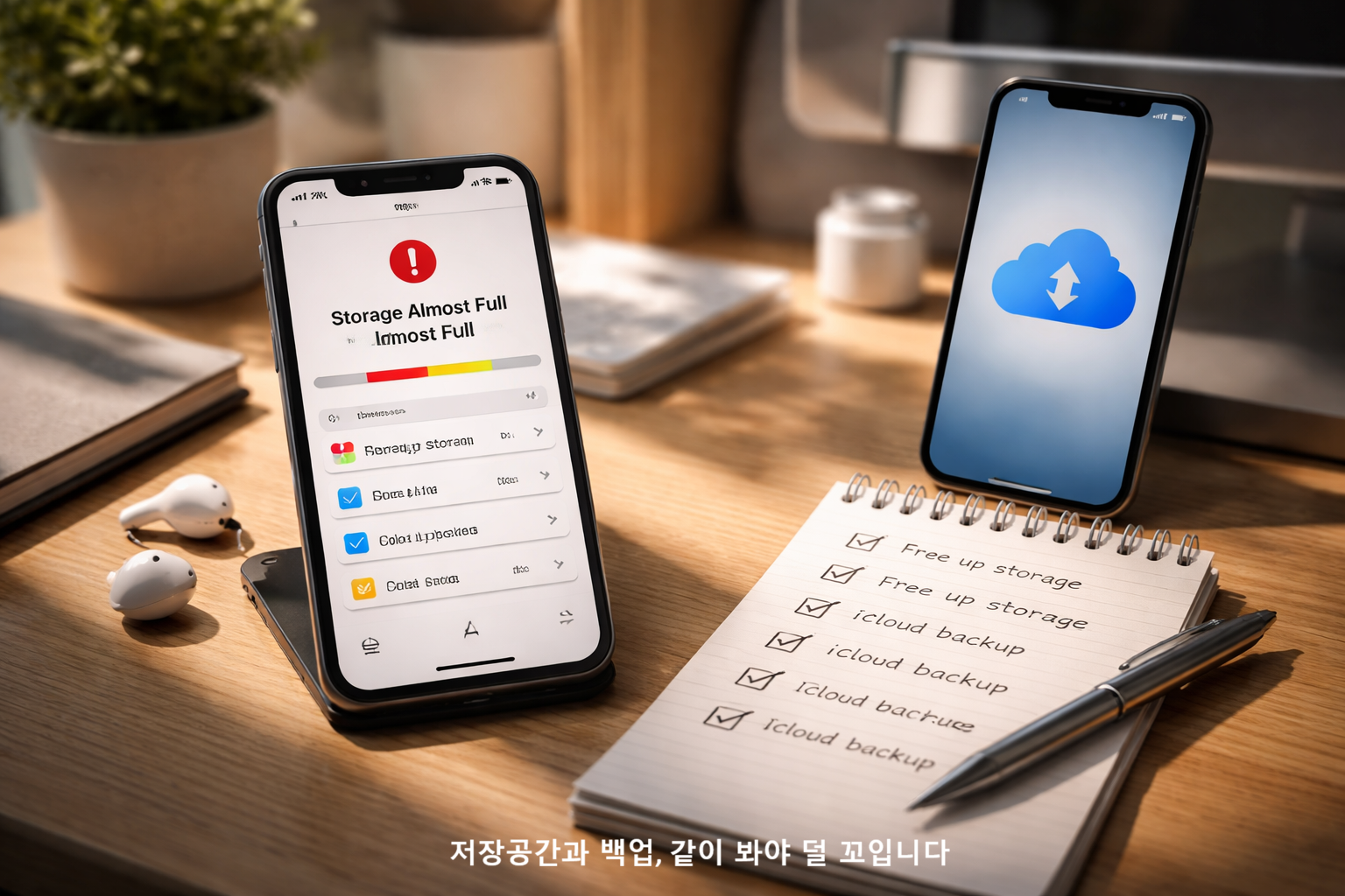 저장공간과 백업 같이 봐야 덜 꼬입니다