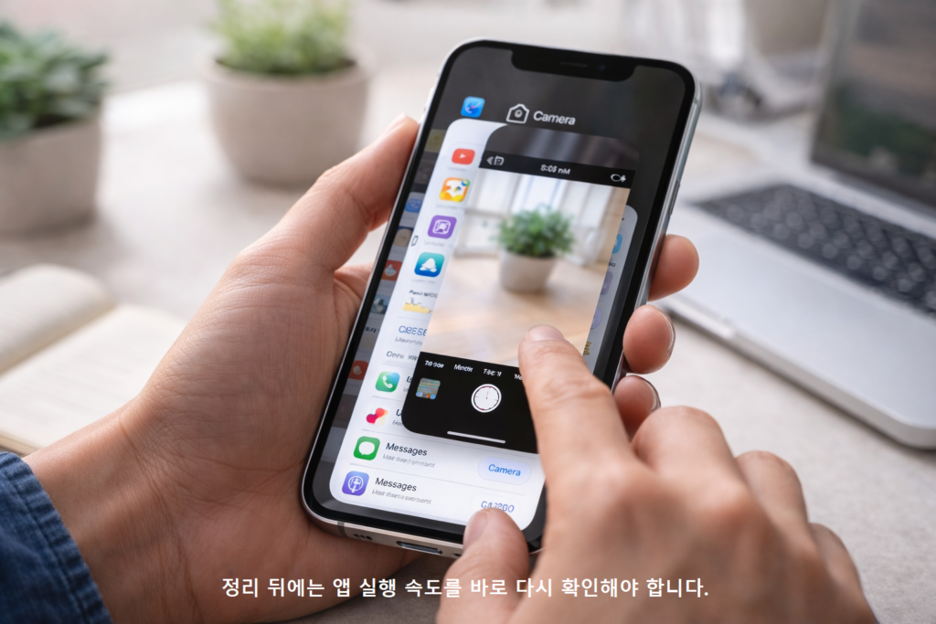 정리 뒤에는 앱 실행 속도를 바로 다시 확인해야 합니다