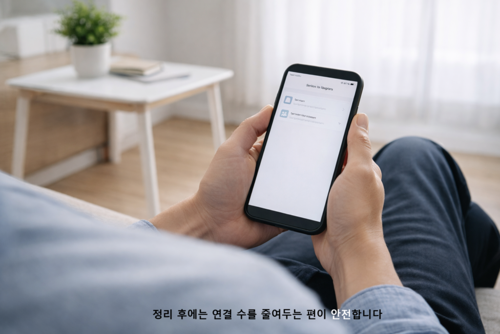 정리 후에는 연결 수를 줄여두는 편이 안전합니다