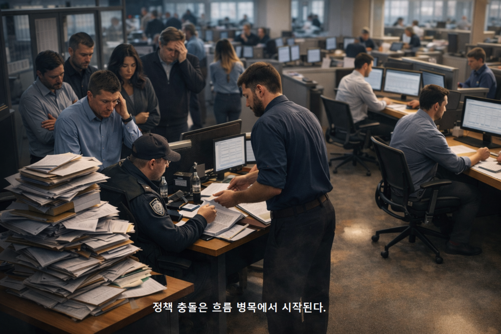 정책 충돌은 흐름 병목에서 시작된다