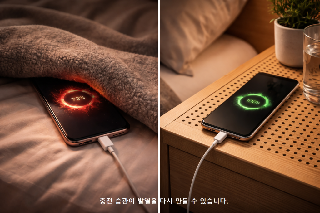 충전 습관이 발열을 다시 만들 수 있습니다
