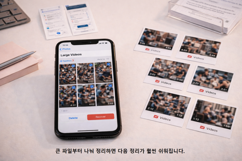 큰 파일부터 나눠 정리하면 다음 정리가 훨씬 쉬워집니다