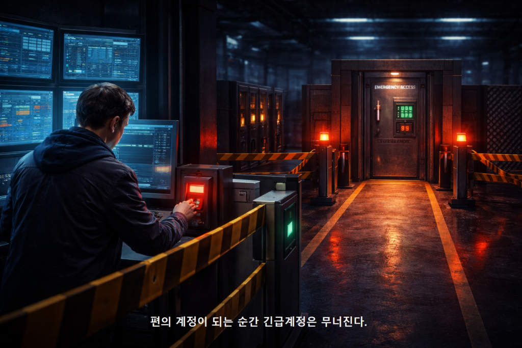 편의 계정이 되는 순간 긴급계정은 무너진다