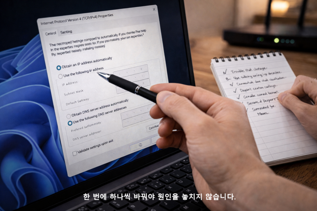 한 번에 하나씩 바꿔야 원인을 놓치지 않습니다