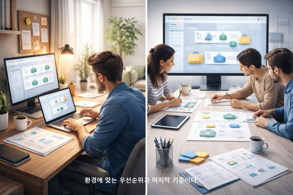 환경에 맞는 우선순위가 마지막 기준이다 1